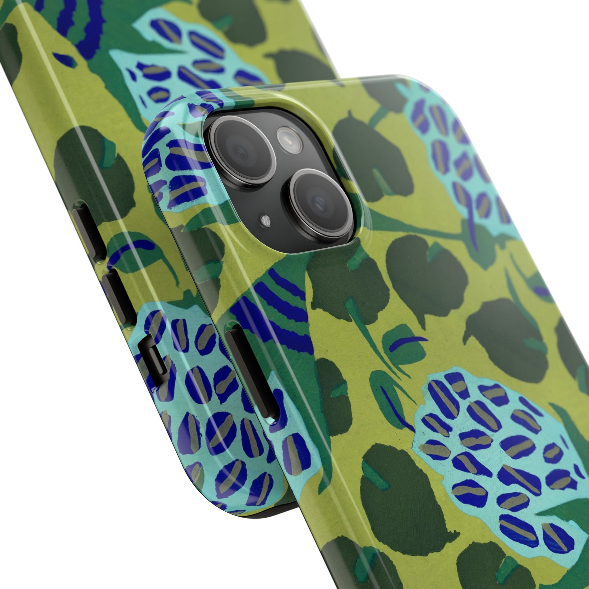 Blue & Green Floral Abstract Phone Case - Image 62