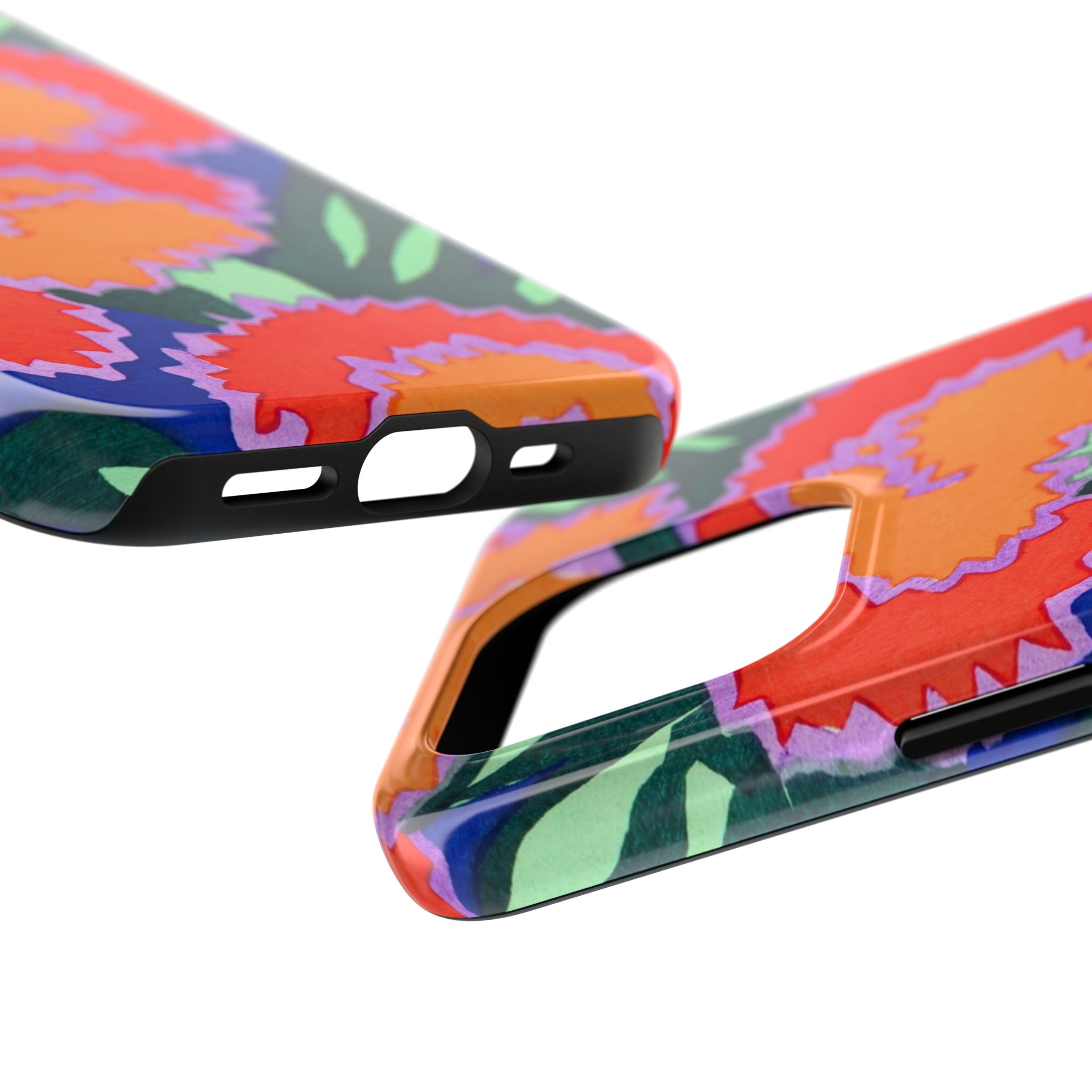 Orange & Red Floral Abstract Phone Case - Image 59