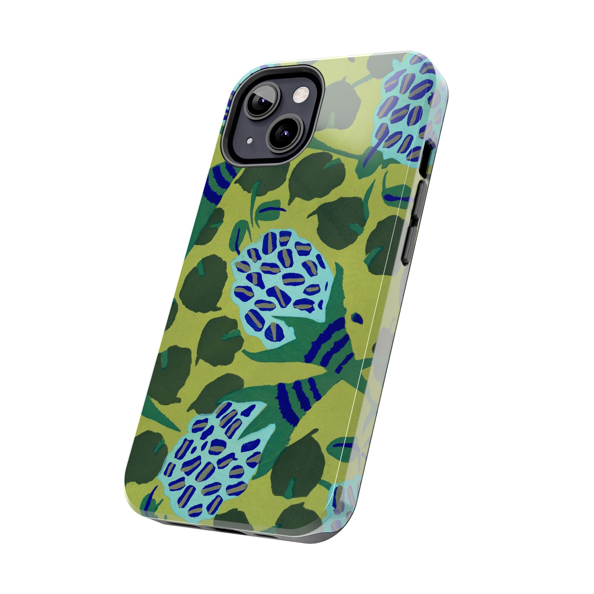 Blue & Green Floral Abstract Phone Case - Image 31