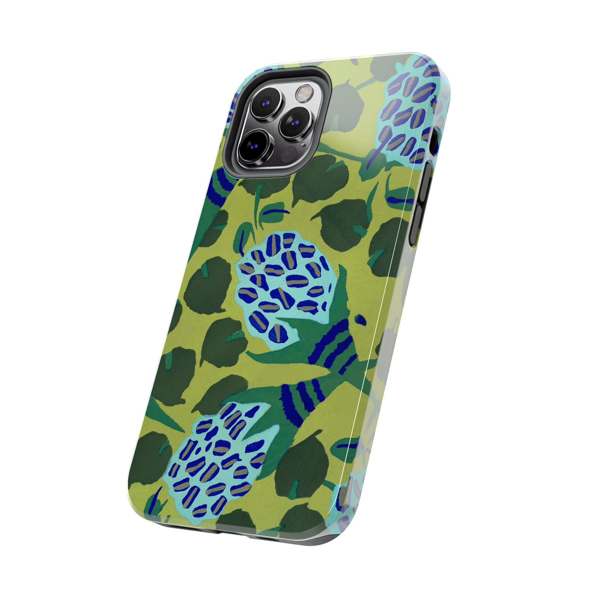 Blue & Green Floral Abstract Phone Case - Image 23