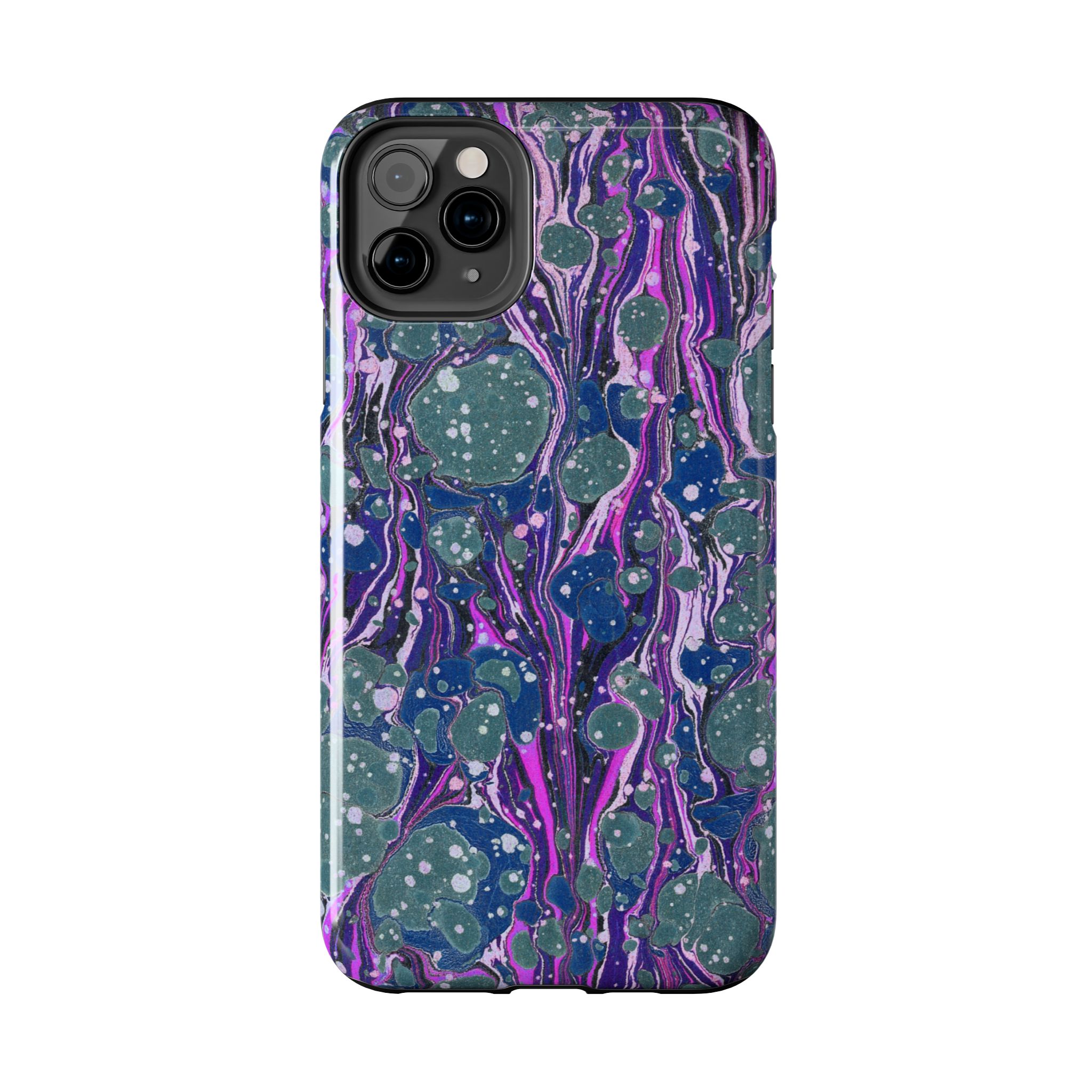 Marbled Phone Case - Navy, Magenta & Moss Green - Image 10