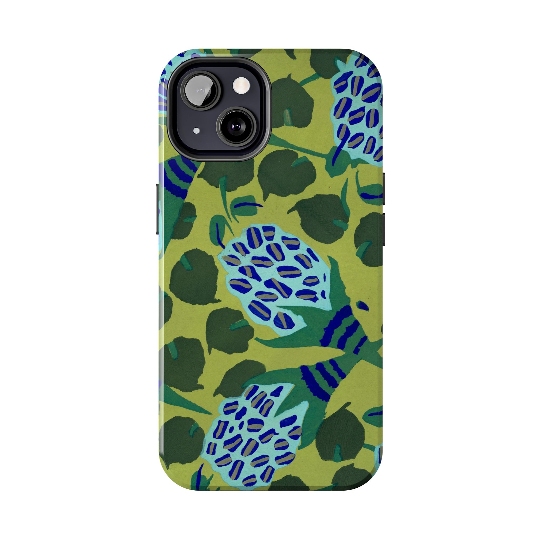 Blue & Green Floral Abstract Phone Case - Image 30