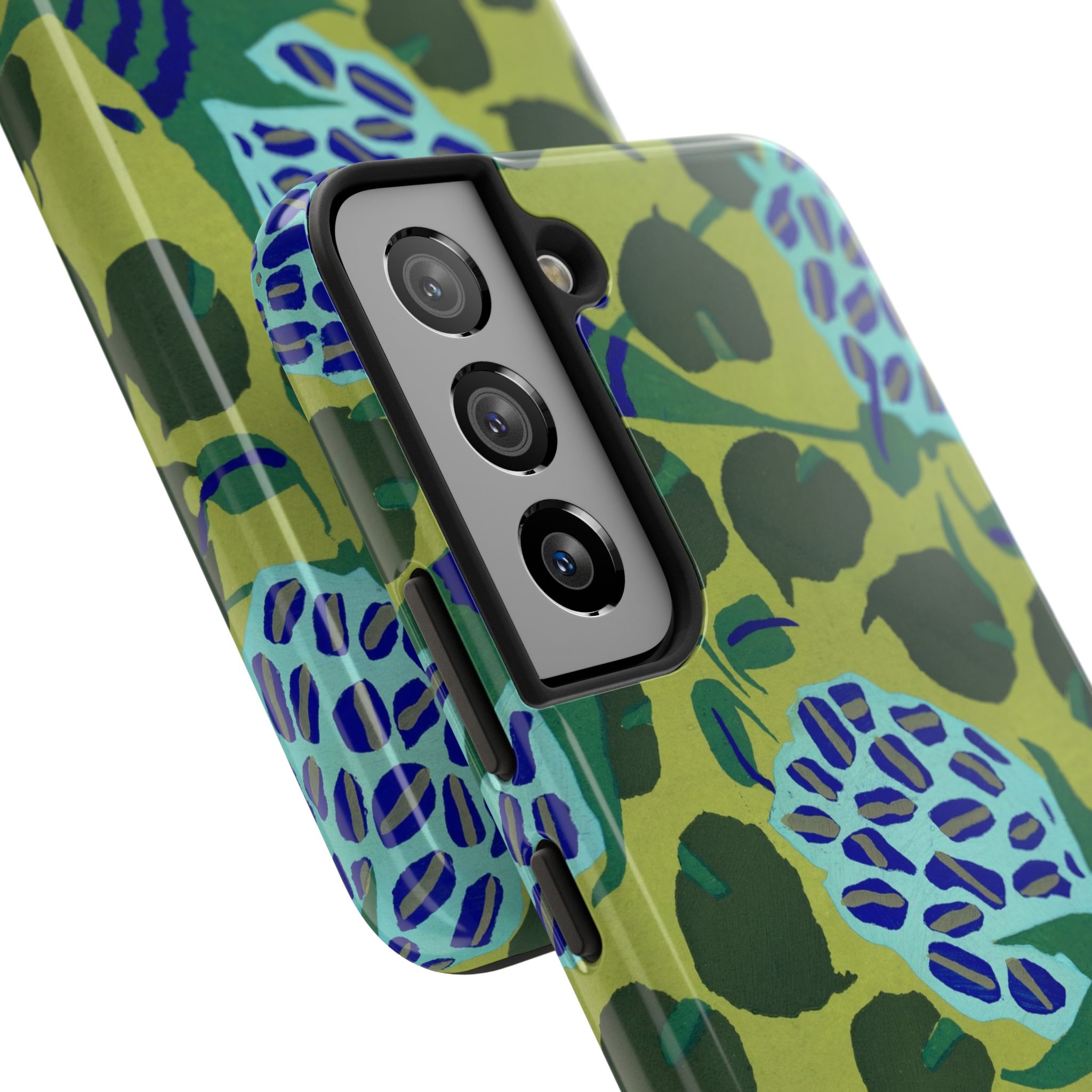 Blue & Green Floral Abstract Phone Case - Image 90
