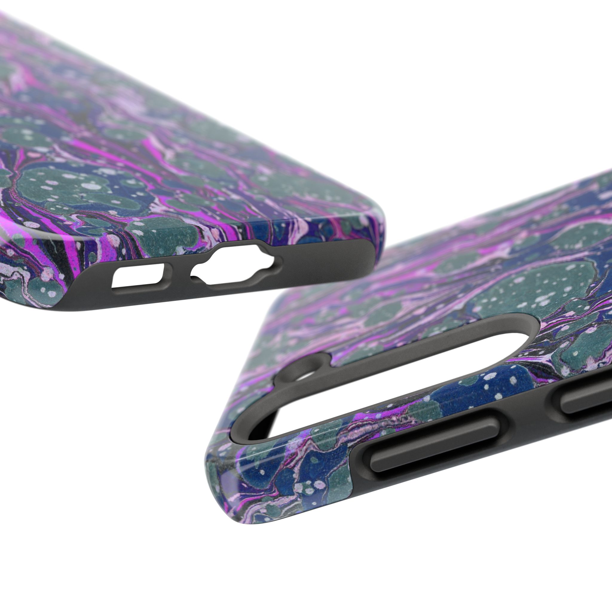 Marbled Phone Case - Navy, Magenta & Moss Green - Image 87