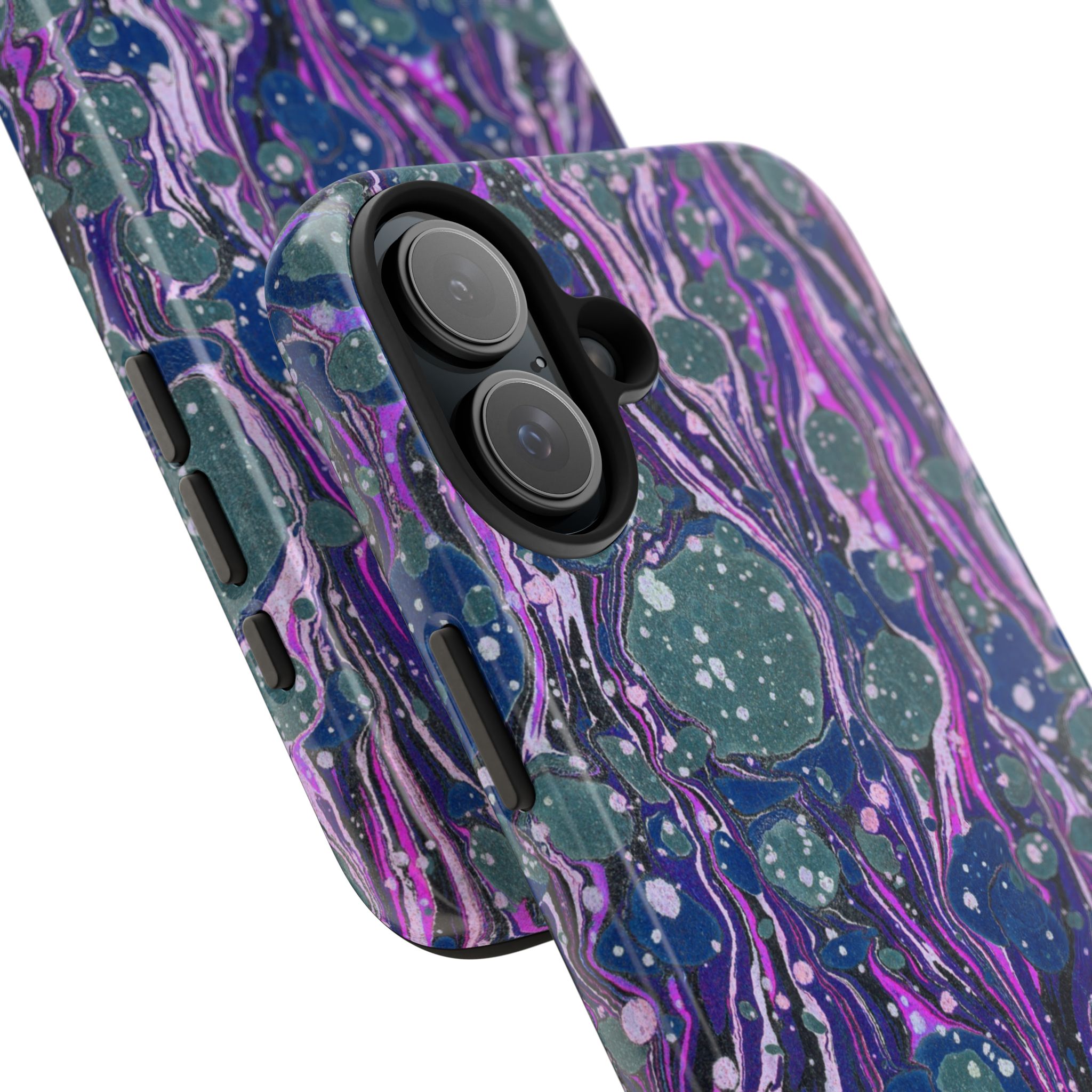 Marbled Phone Case - Navy, Magenta & Moss Green - Image 79