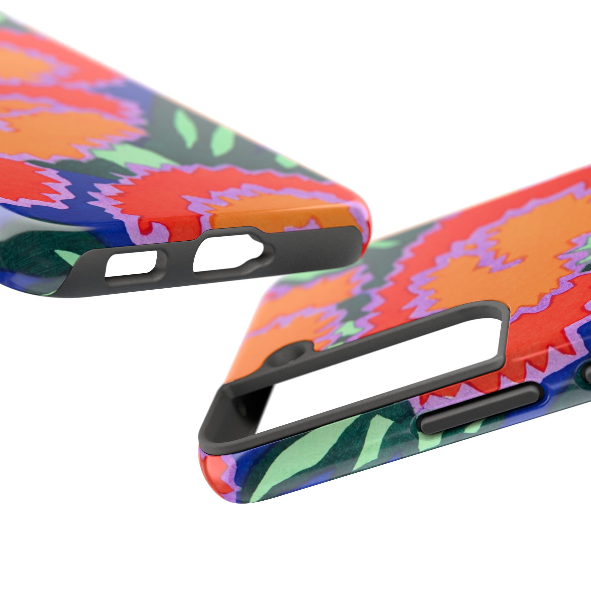Orange & Red Floral Abstract Phone Case - Image 91