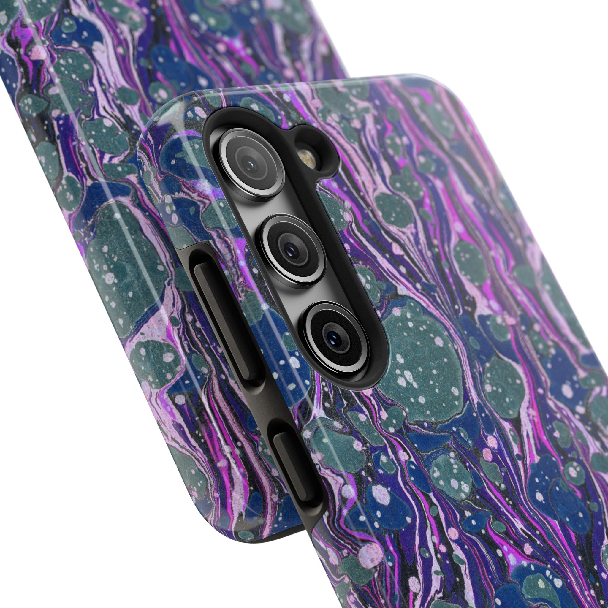 Marbled Phone Case - Navy, Magenta & Moss Green - Image 86