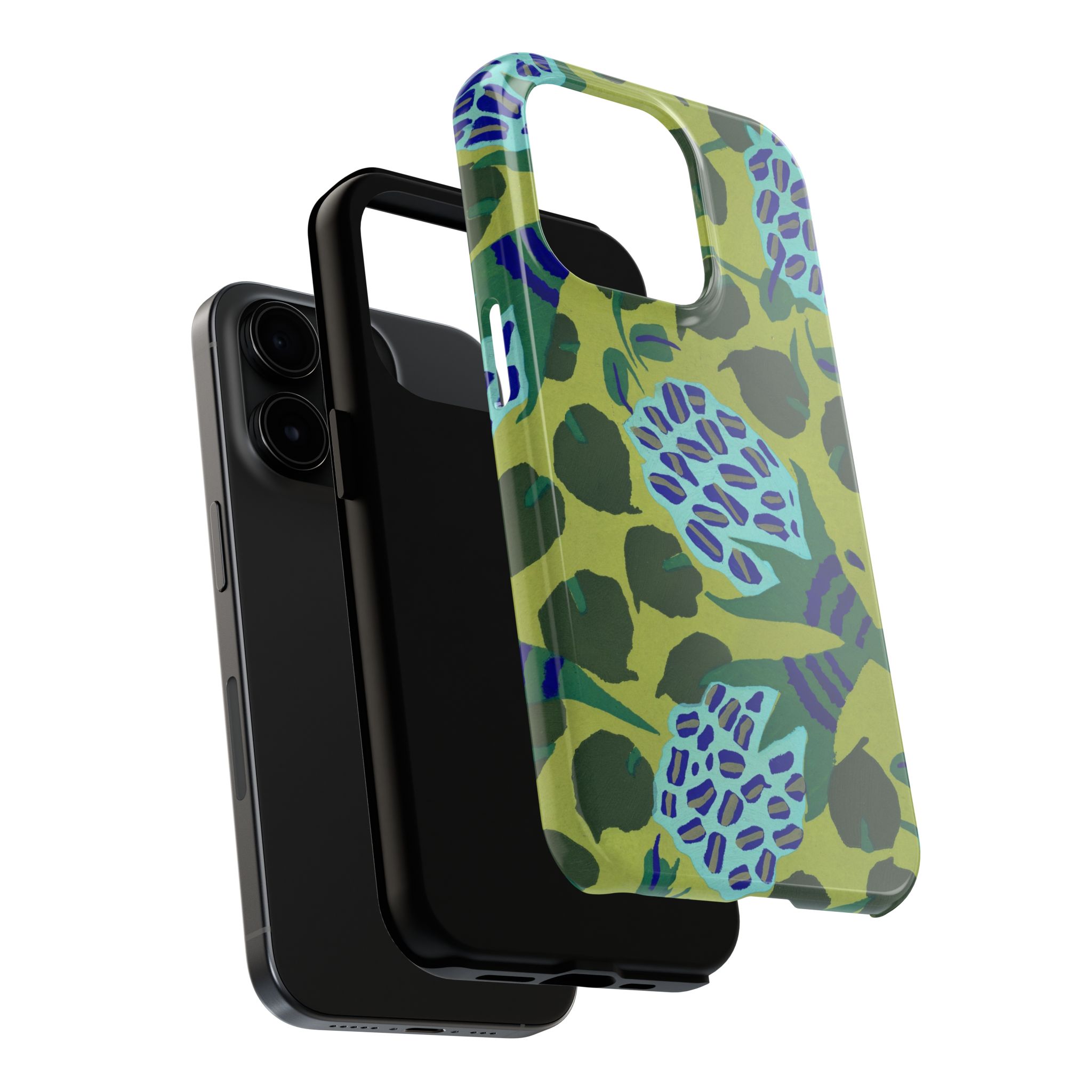Blue & Green Floral Abstract Phone Case - Image 60