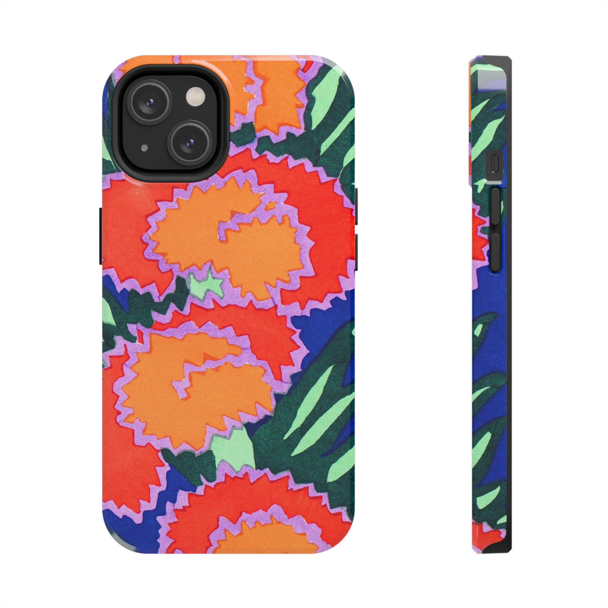 Orange & Red Floral Abstract Phone Case - Image 45