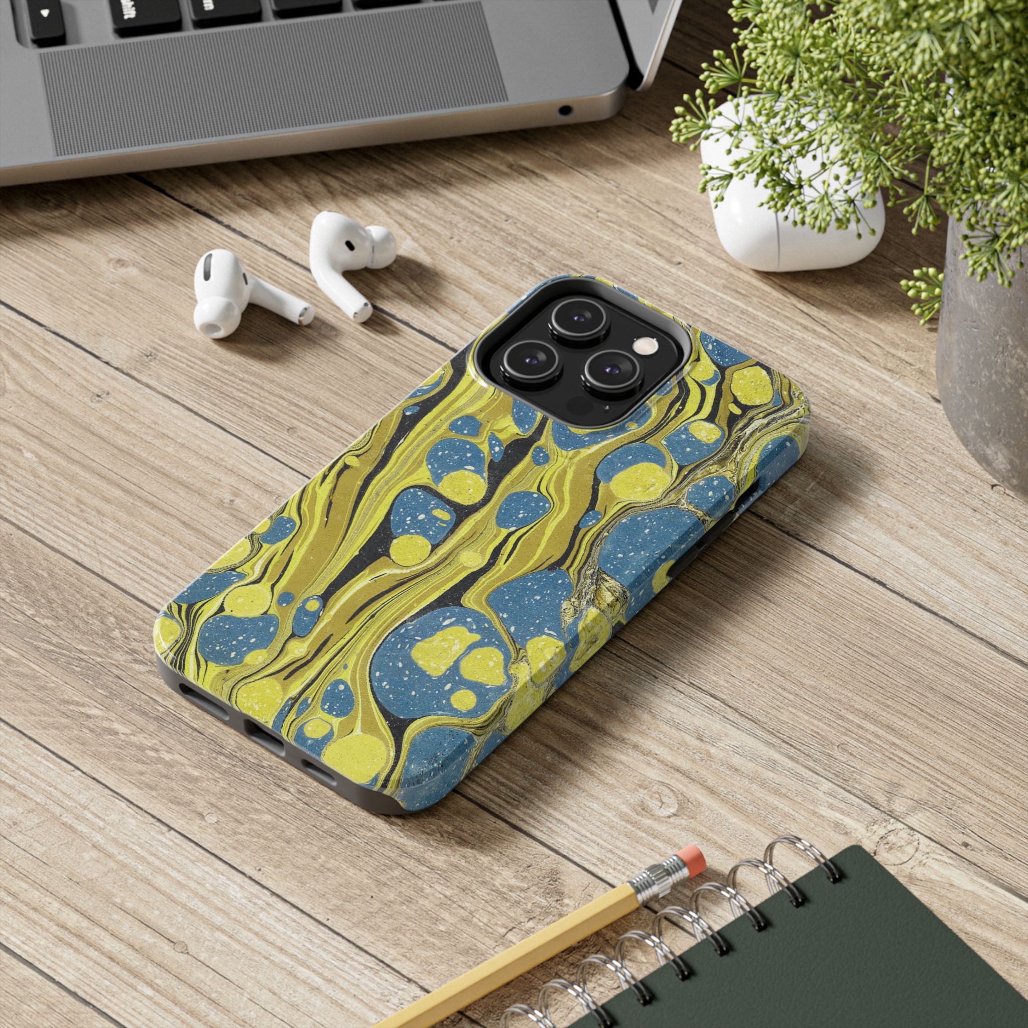 Marbled Phone Case - Citrine and Blue - Image 50