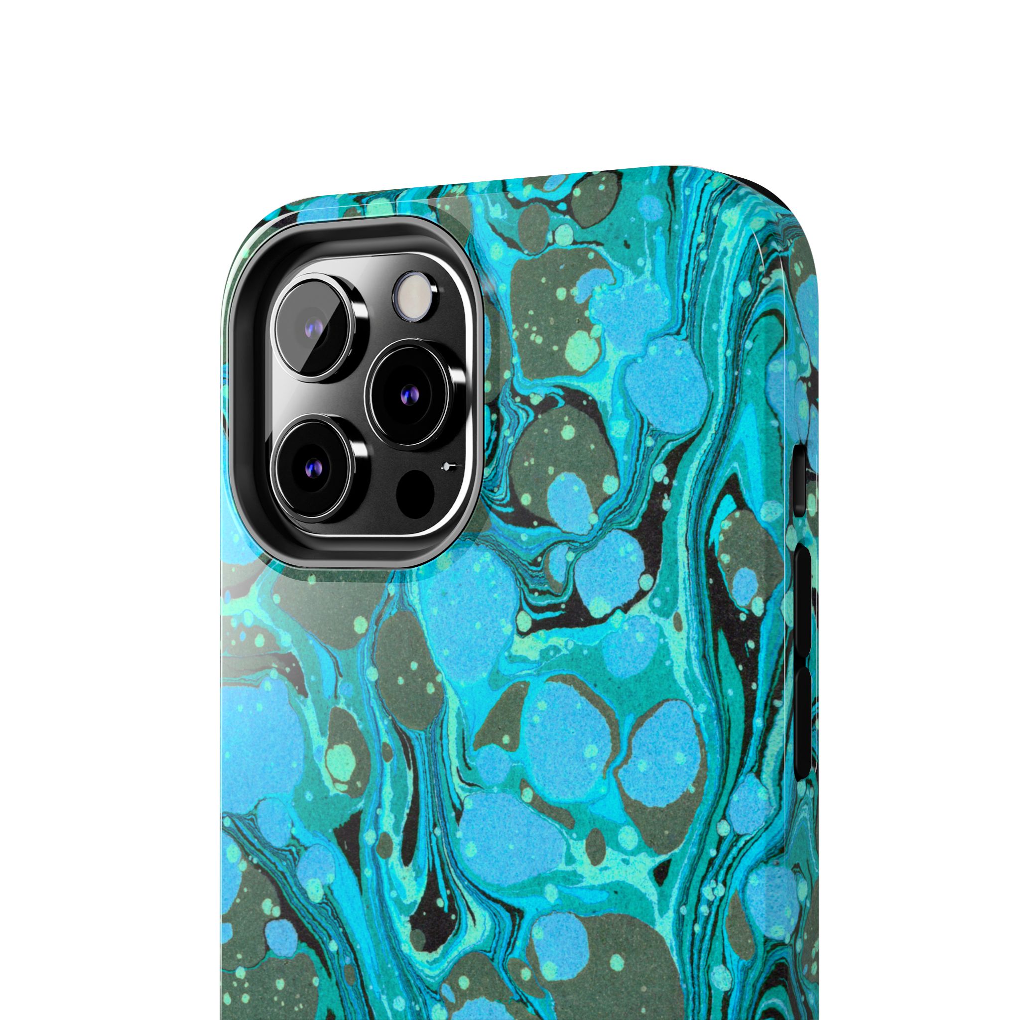 Marbled Phone Case - Aqua & Moss Green - Image 28