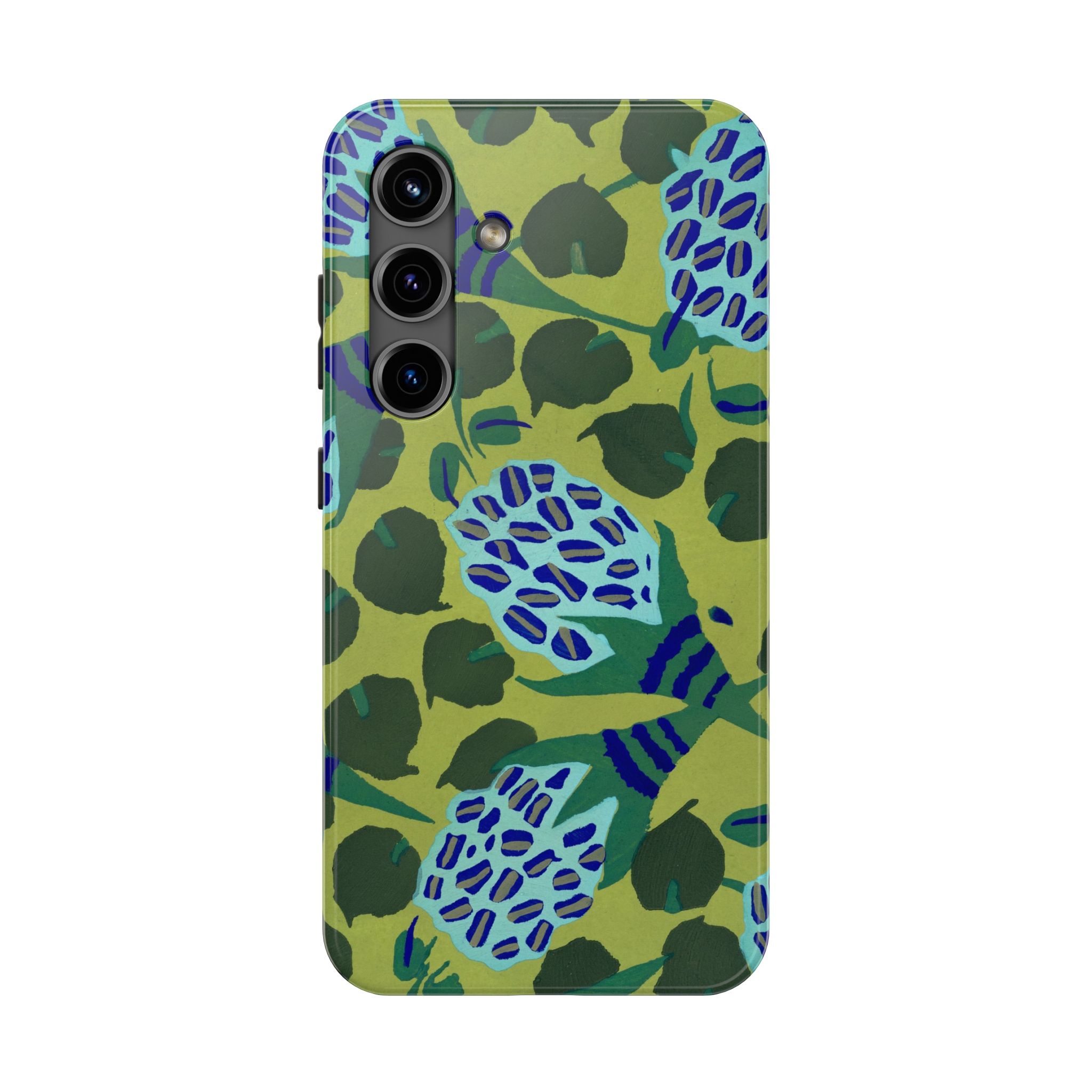 Blue & Green Floral Abstract Phone Case - Image 81