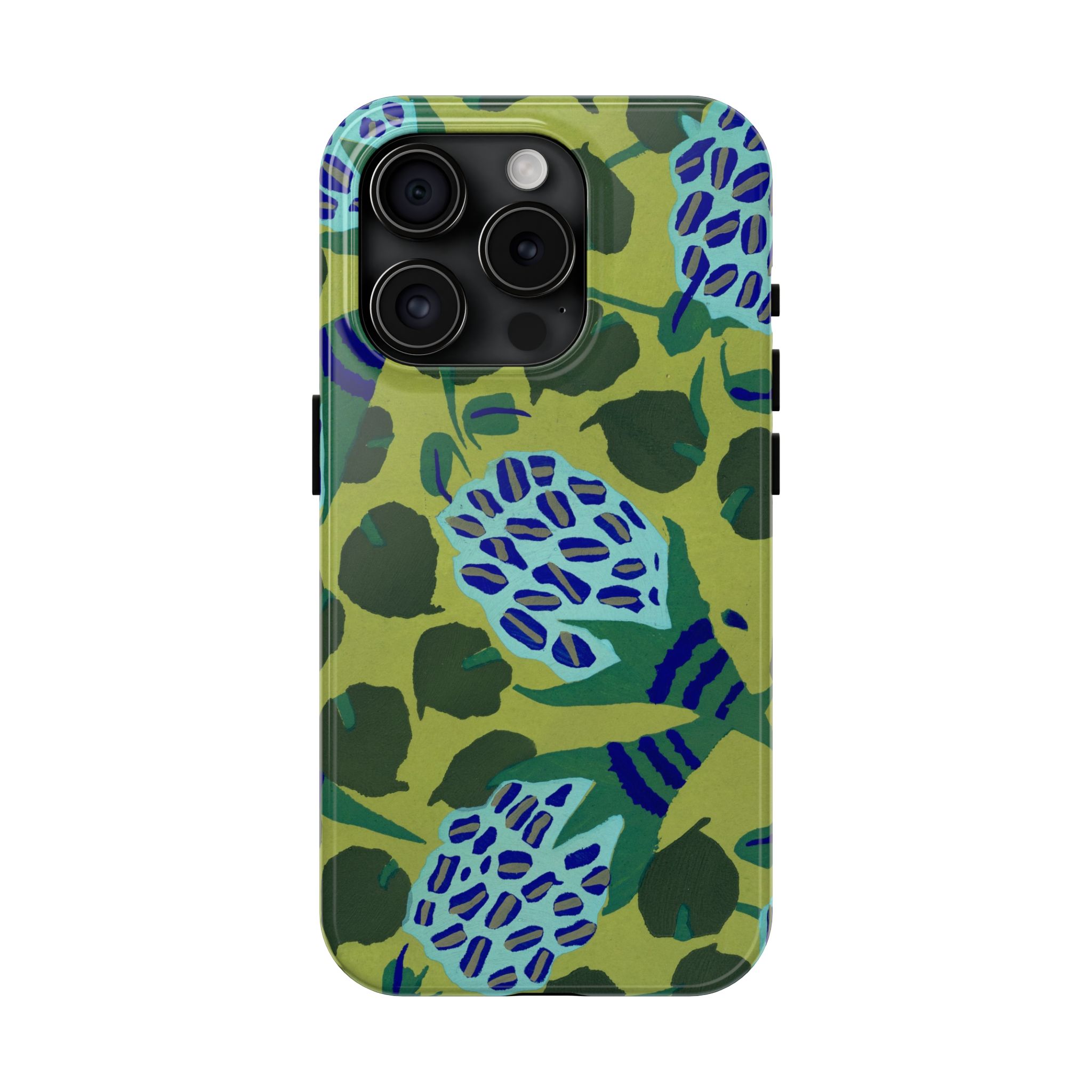 Blue & Green Floral Abstract Phone Case - Image 57