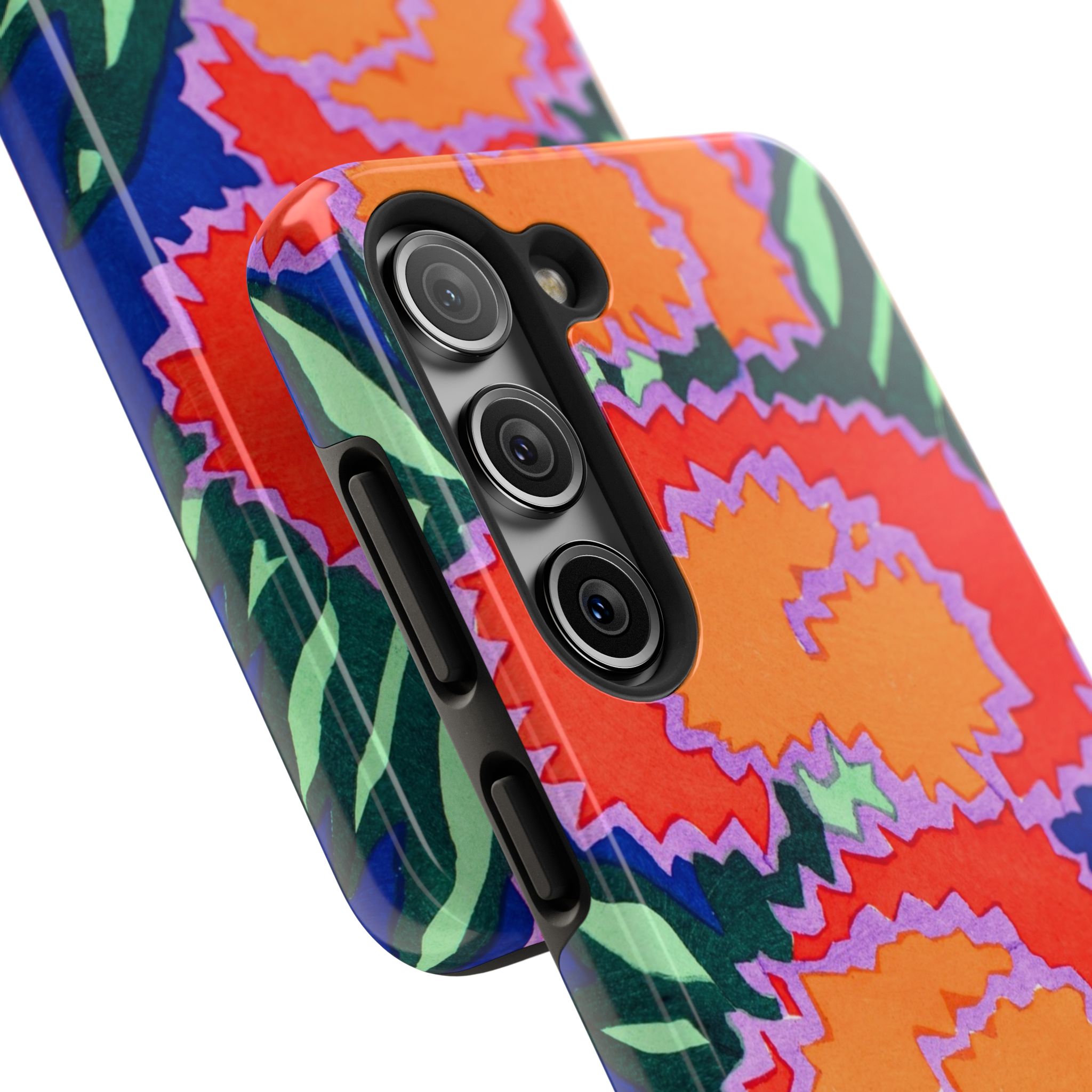 Orange & Red Floral Abstract Phone Case - Image 86
