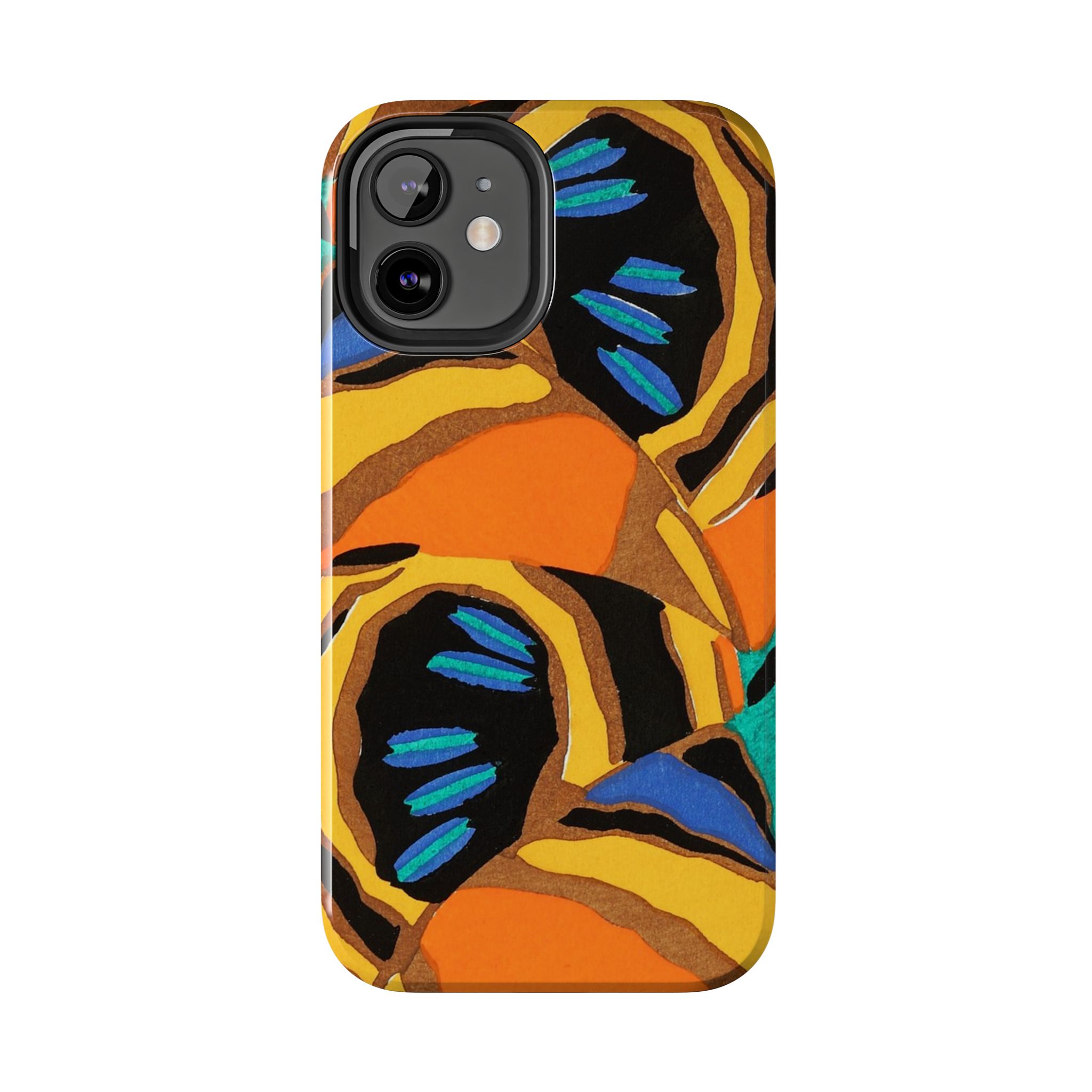 Orange, Black & Blue Abstract Phone Case - Image 18