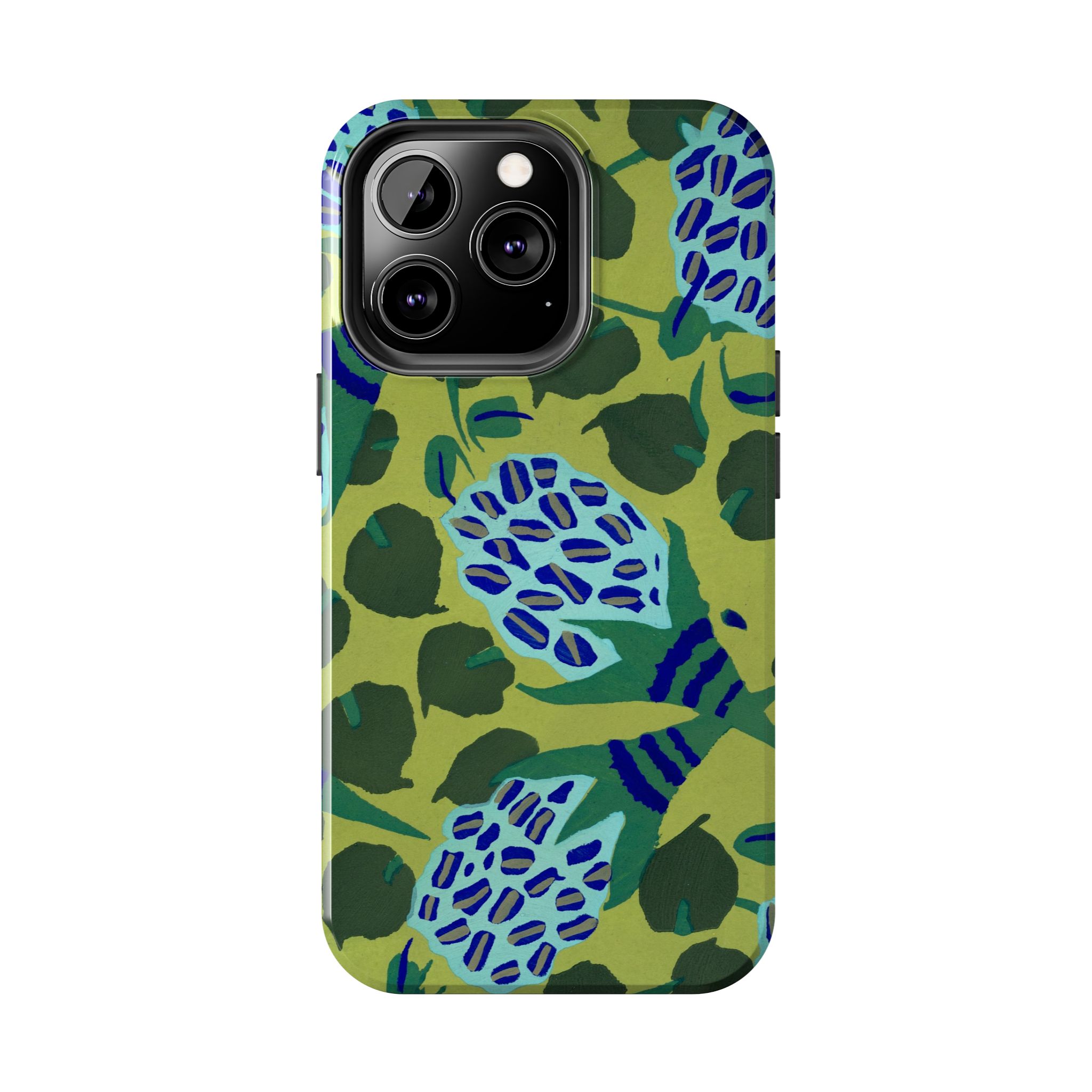 Blue & Green Floral Abstract Phone Case - Image 38