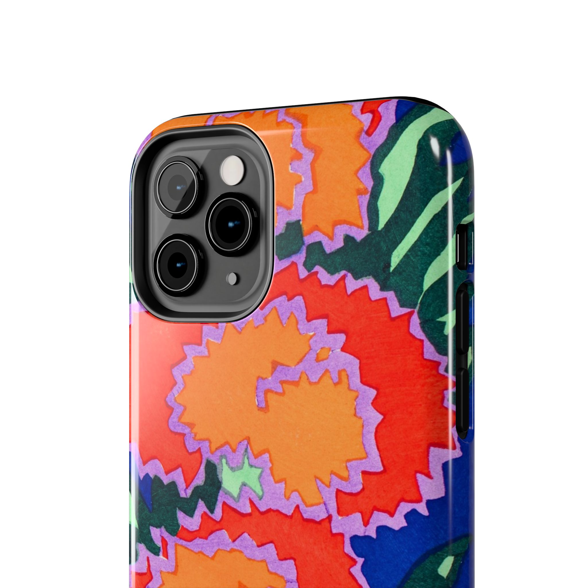 Orange & Red Floral Abstract Phone Case - Image 8