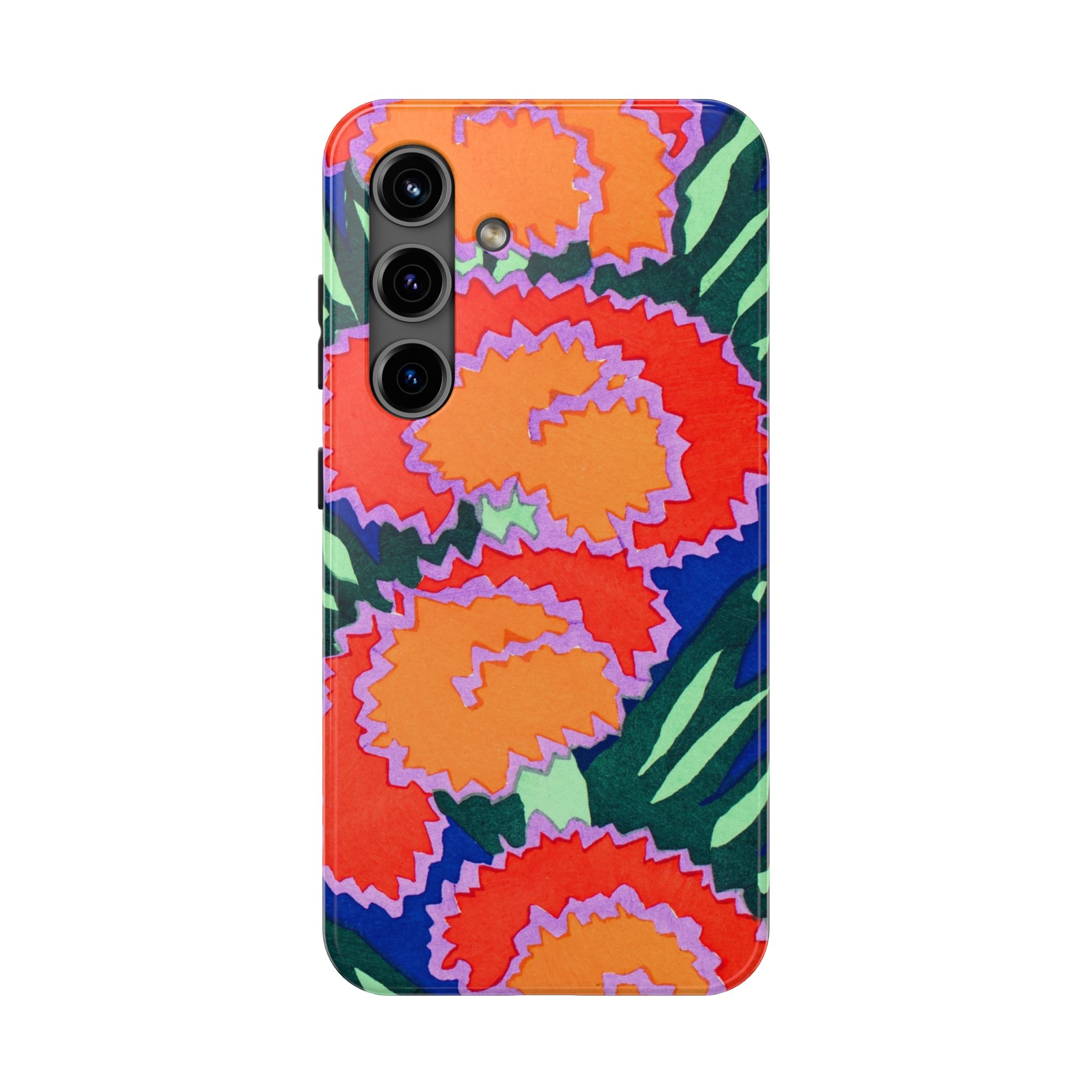 Orange & Red Floral Abstract Phone Case - Image 81