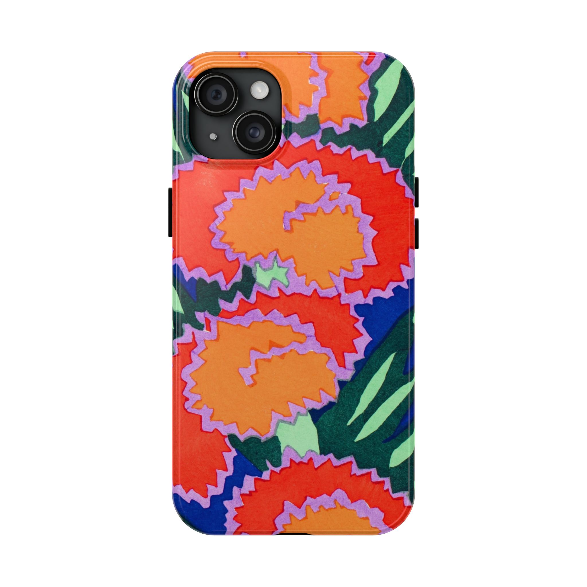 Orange & Red Floral Abstract Phone Case - Image 61