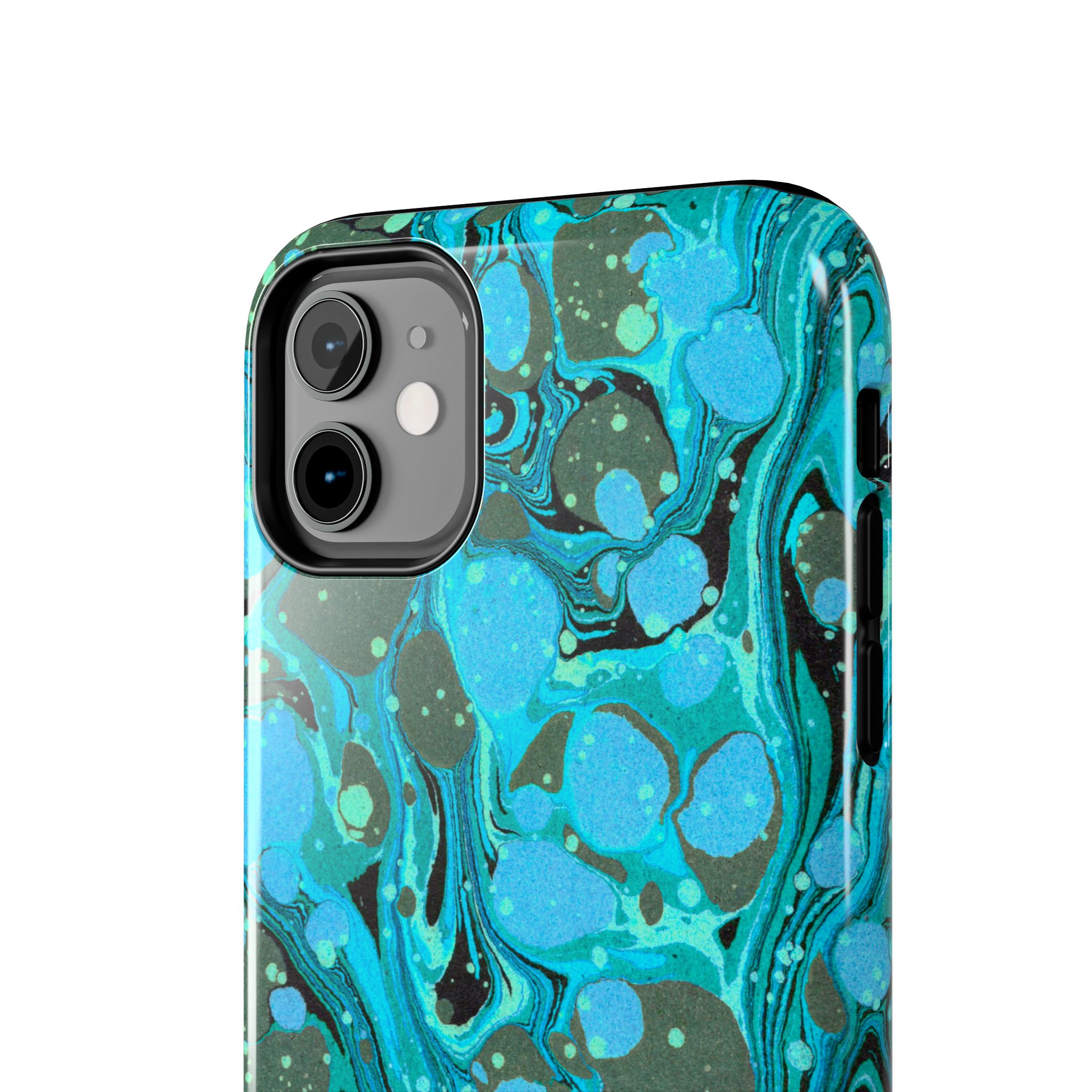 Marbled Phone Case - Aqua & Moss Green - Image 4