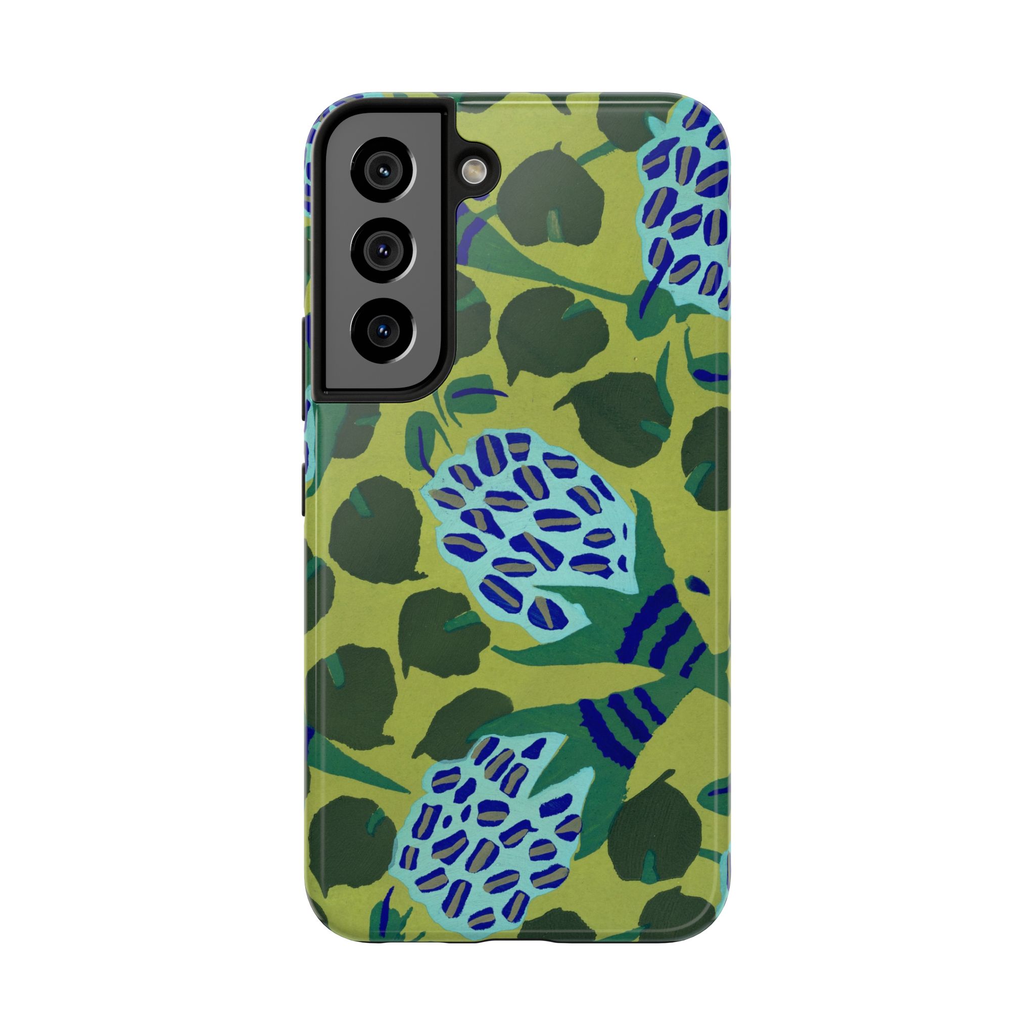 Blue & Green Floral Abstract Phone Case - Image 89