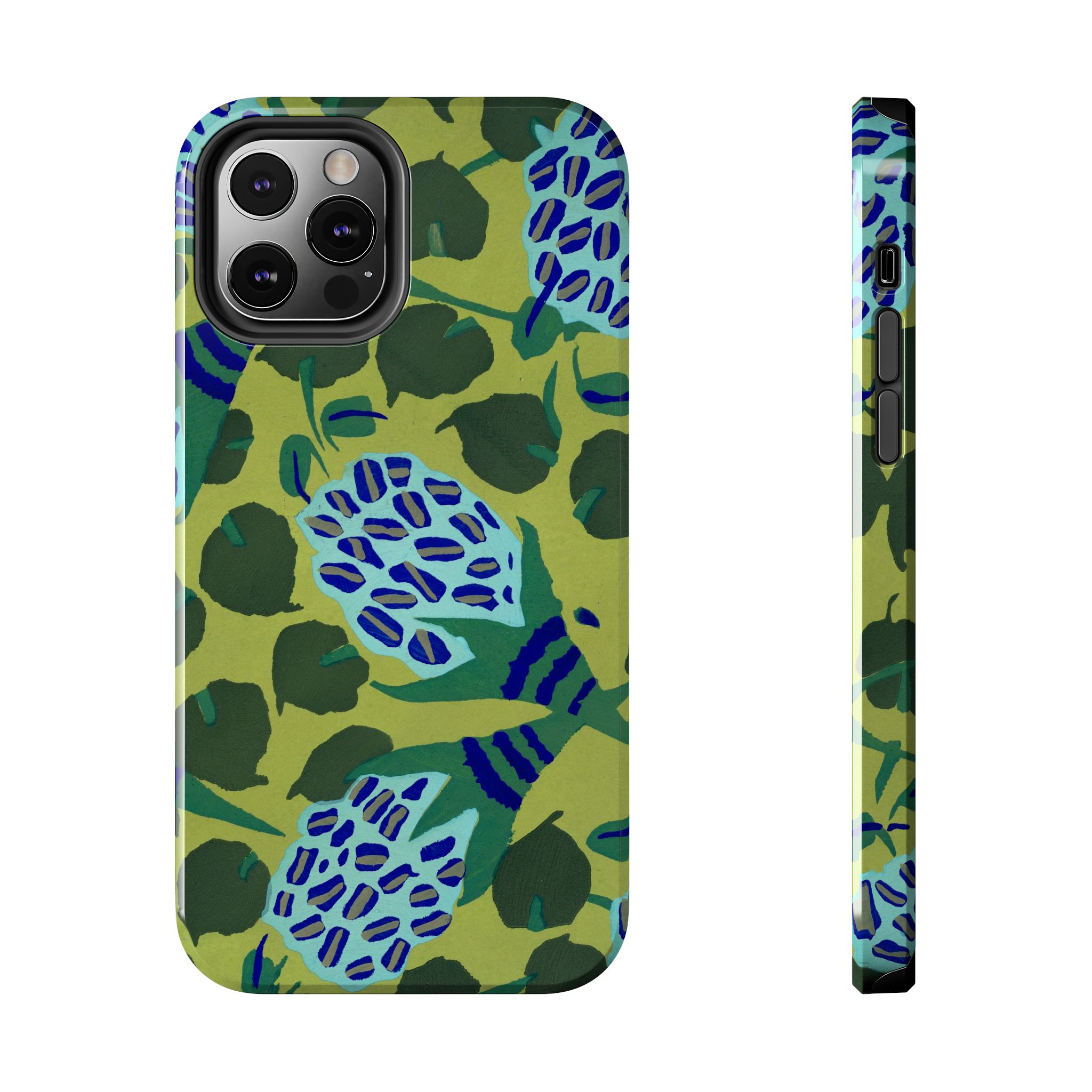 Blue & Green Floral Abstract Phone Case - Image 21
