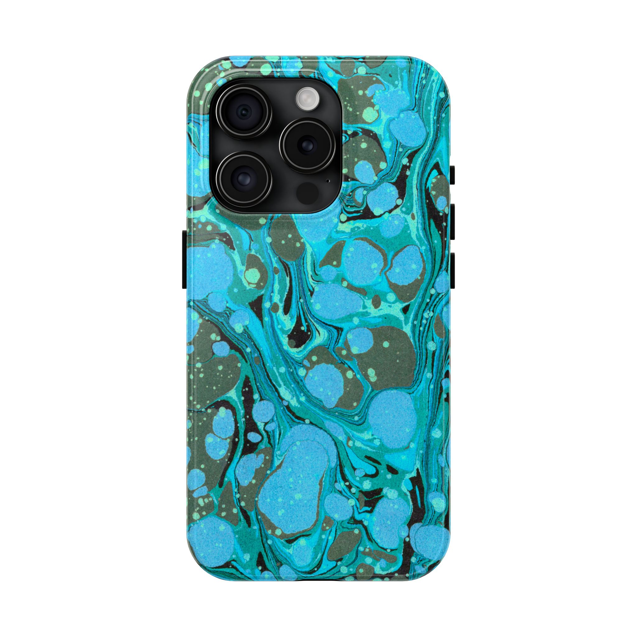 Marbled Phone Case - Aqua & Moss Green - Image 57