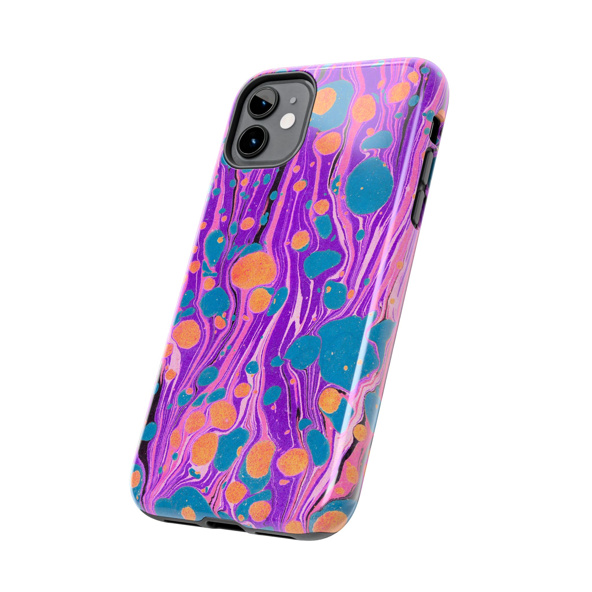 Marbled Phone Case - Purple, Orange & Blue - Image 3