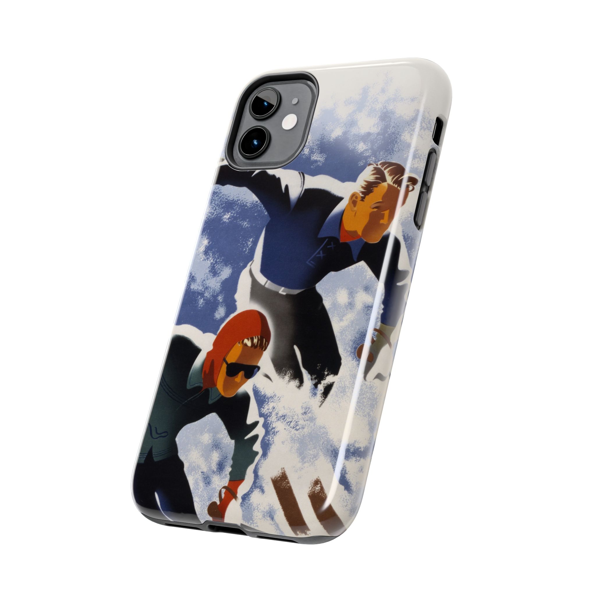 1940s Skiers Phone Case - Image 3