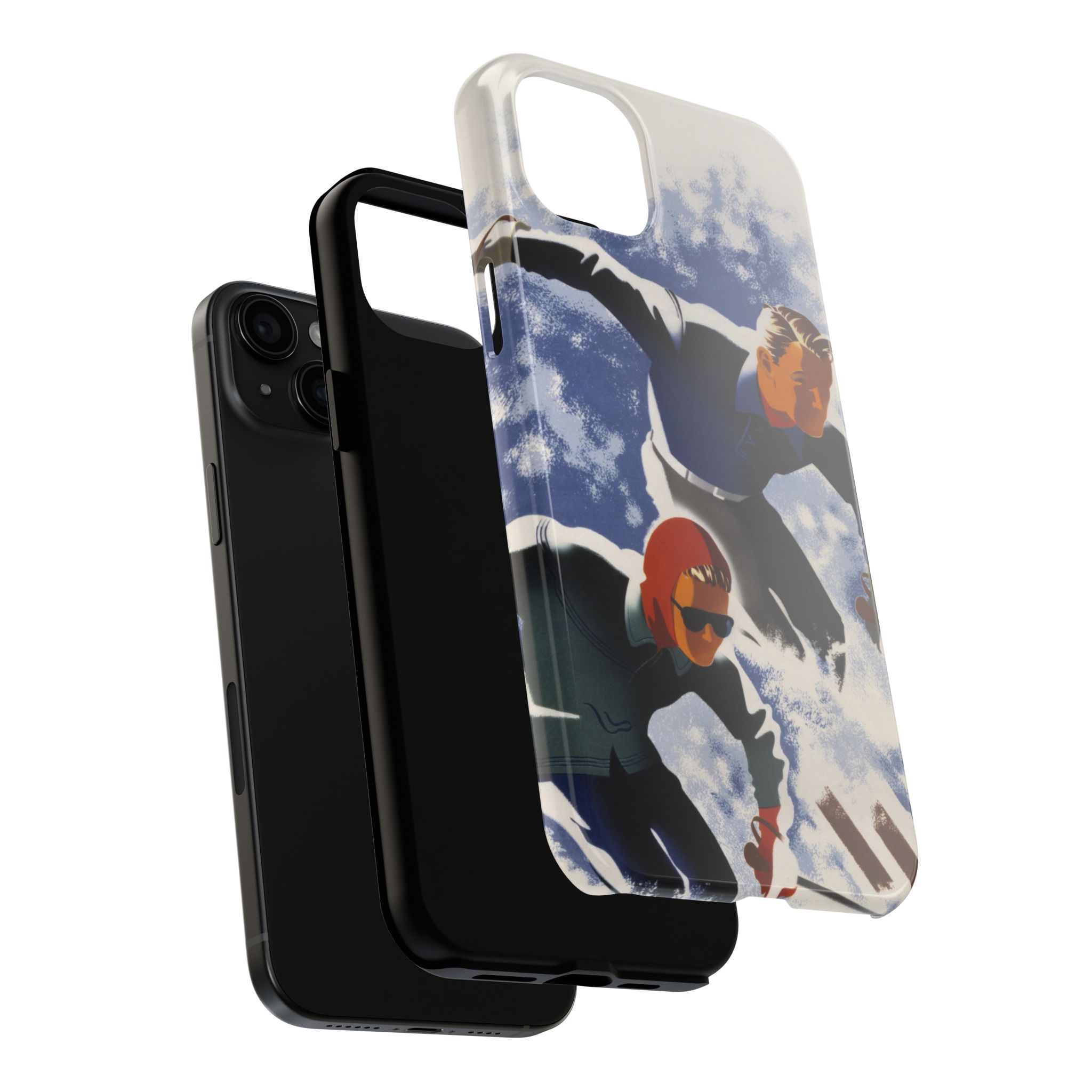 1940s Skiers Phone Case - Image 64