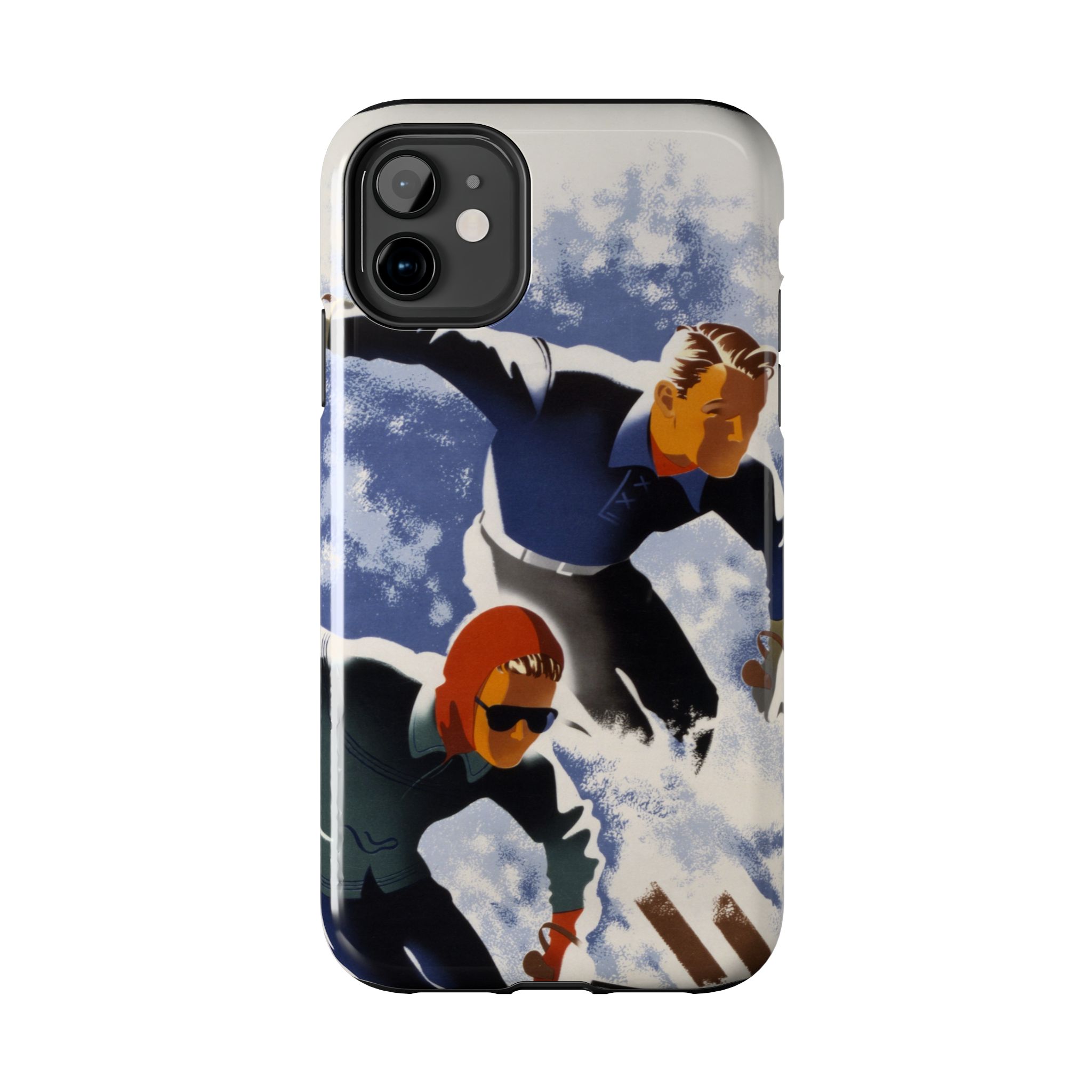 1940s Skiers Phone Case - Image 2