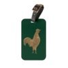 Gold Rooster Luggage Tag - Racing Green