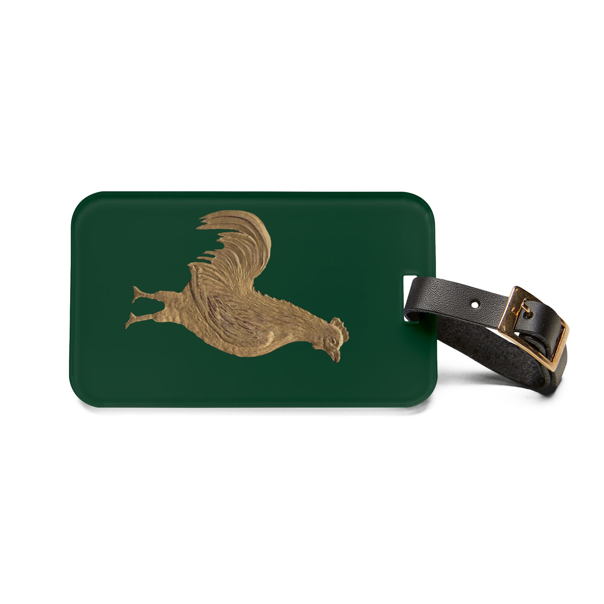 Gold Rooster Luggage Tag - Racing Green - Image 2